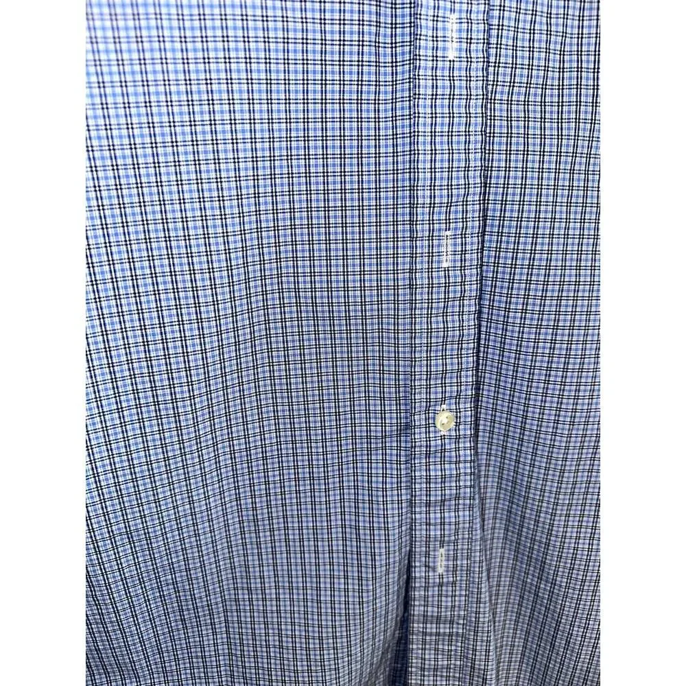 Ralph Lauren Mens XL Button Down Shirt Blue White Gingham Check Long Sleeve - Picture 5 of 9
